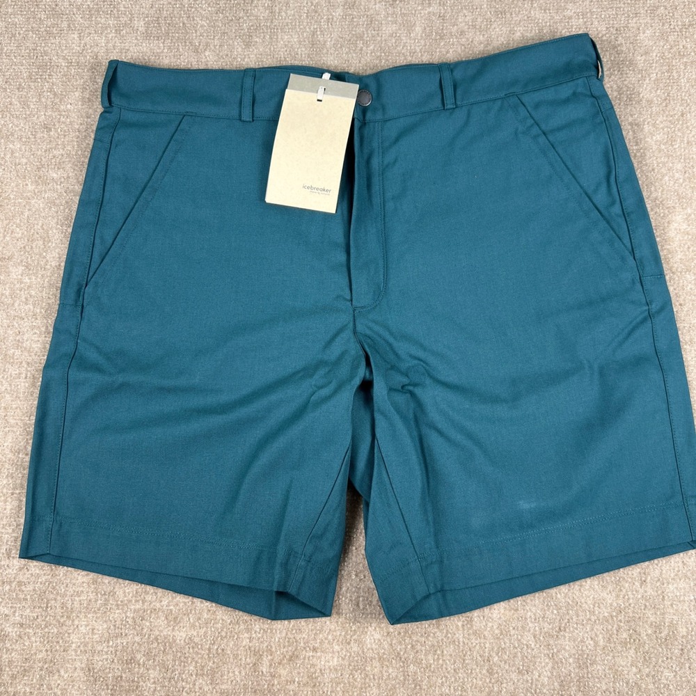 Icebreaker Hike Shorts Green Glory Lightweight Outdoor Hiking Zip Men's 36